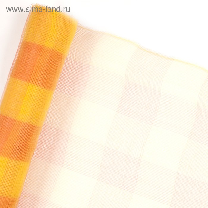 фото Сетка для декора и флористики, elitupak, оранжевая, желтая, рулон 1шт., 0,53 х 7 м