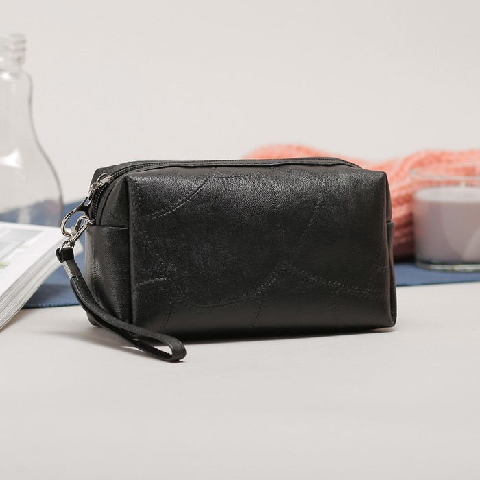 Косметичка дорожная "Натали", 1 отдел, цвет чёрный