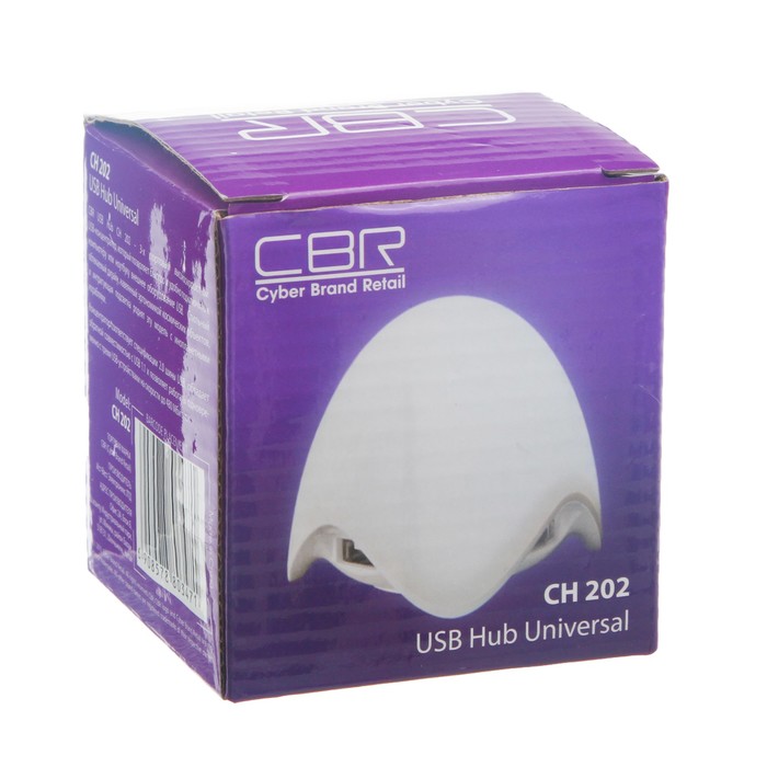 Разветвитель USB (Hub) CBR CH 202, 3 порта, подсветка, белый,