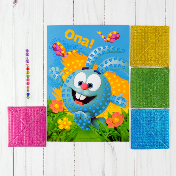 Мозаика стикерная "Опа!" СМЕШАРИКИ Крош , EVA стикеры + стразы