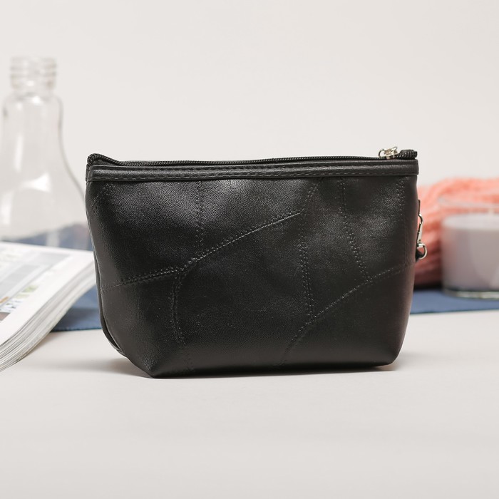 Косметичка, 1 отдел на молнии, цвет чёрный