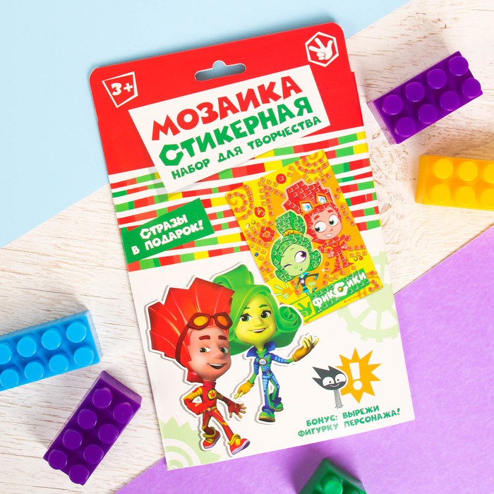 Мозаика стикерная ФИКСИКИ Верта и Фаер , EVA стикеры + стразы