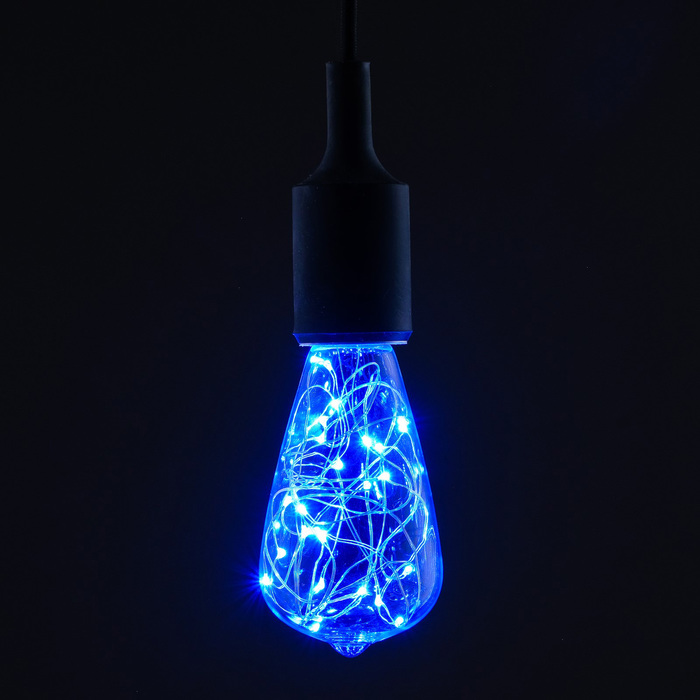 Лампа светодиодная декоративная "Ретро" ST64, 145 х 64 мм, Е27, 3 Вт, 230 В, Синий