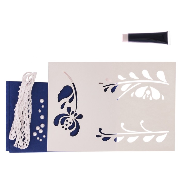 Набор для декора фоторамок и интерьерных букв «Гжель» 30 х 21 х 2 см