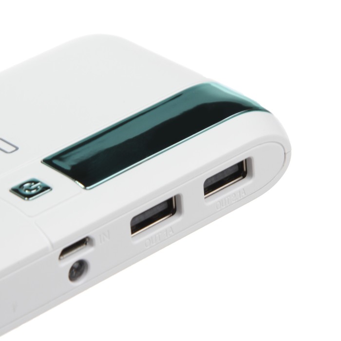 Аккумулятор внешний CBR CBP-4100, 10000 мАч, 2 USB, фонарик, индикатор батареи, белый