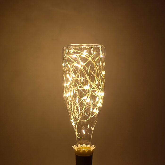 лампа светодиодная декоративная "Бутылка большая", 230 х 80 мм, Е27, 3 Вт, 230 В, Т-Белый