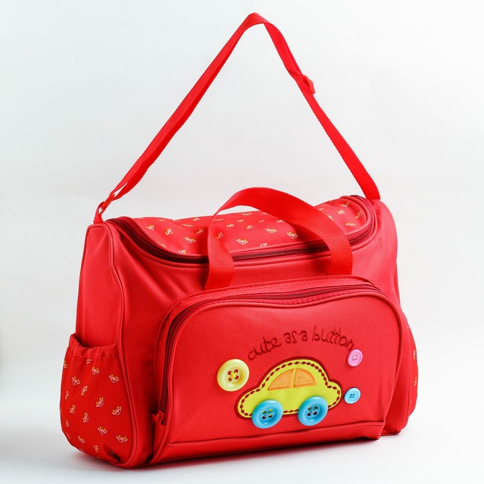 Набор сумок для вещей малыша, 2 шт., с ковриком для пеленания и чехлом для бутылочки, цвет красный