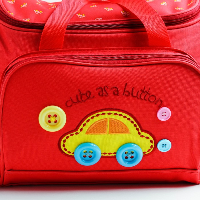 Набор сумок для вещей малыша, 2 шт., с ковриком для пеленания и чехлом для бутылочки, цвет красный