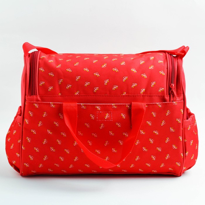 Набор сумок для вещей малыша, 2 шт., с ковриком для пеленания и чехлом для бутылочки, цвет красный