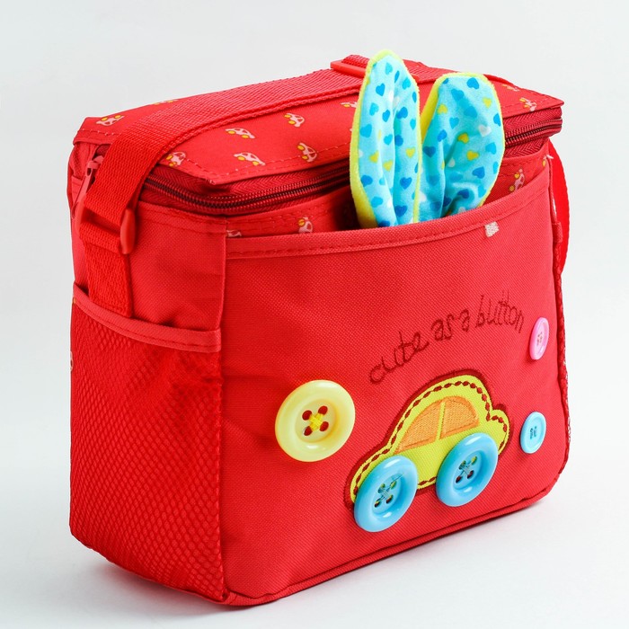 Набор сумок для вещей малыша, 2 шт., с ковриком для пеленания и чехлом для бутылочки, цвет красный