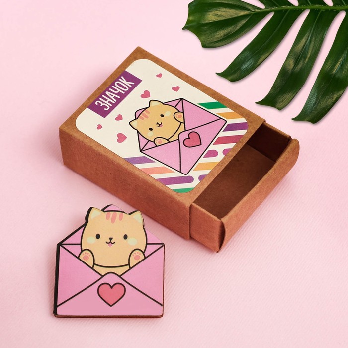 Значок в коробочке "Кот"