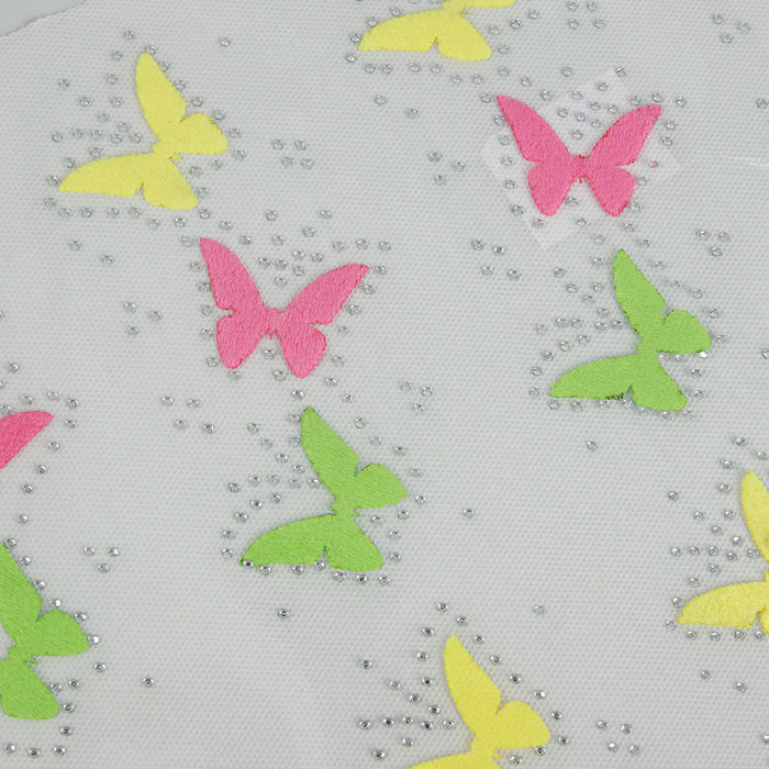 Термоаппликация со стразами "Бабочки", 14*6,5см, 10шт на листе
