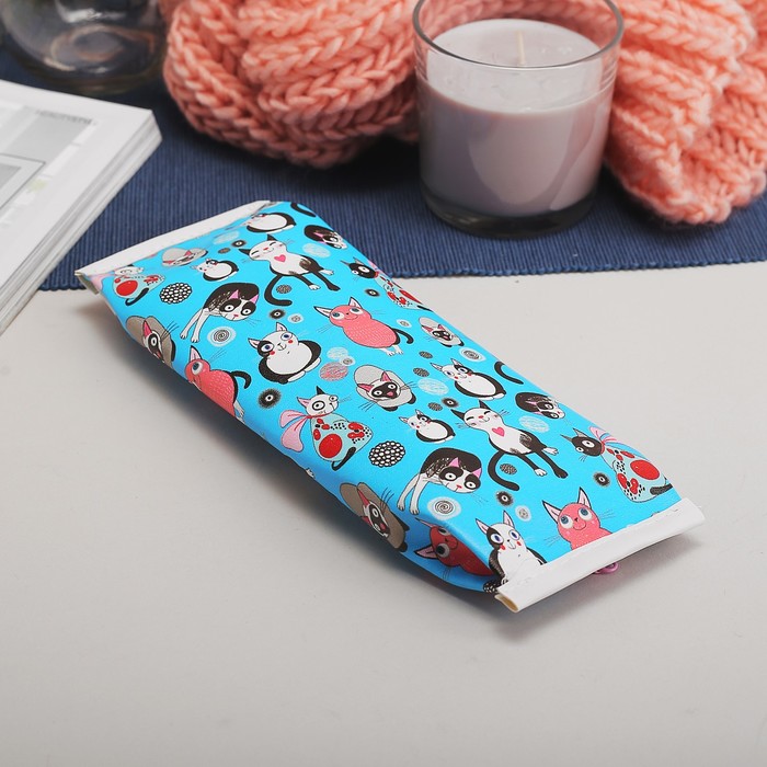 Косметичка-футляр на молнии, 1 отдел, цвет голубой