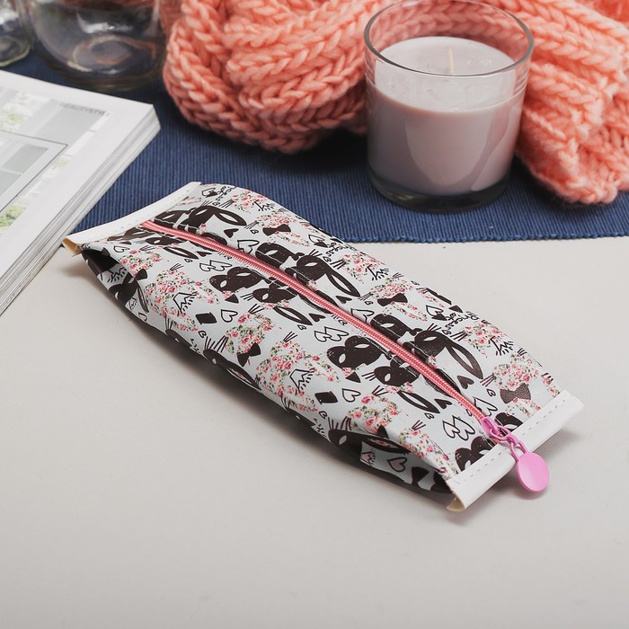 Косметичка-футляр на молнии, 1 отдел, цвет голубой