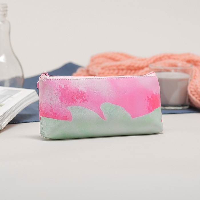 Косметичка-футляр на молнии, 1 отдел, цвет розовый