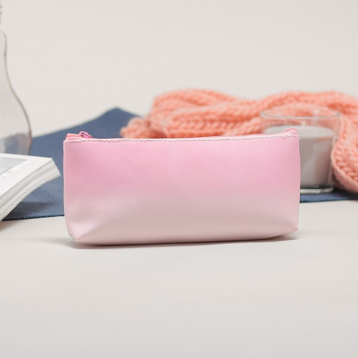 Косметичка-футляр на молнии, 1 отдел, цвет розовый