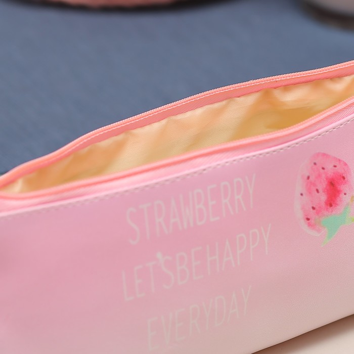 Косметичка-футляр на молнии, 1 отдел, цвет розовый