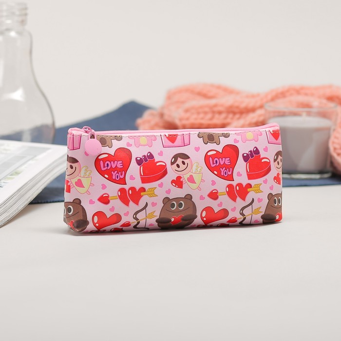 Косметичка-футляр на молнии, 1 отдел, цвет белый