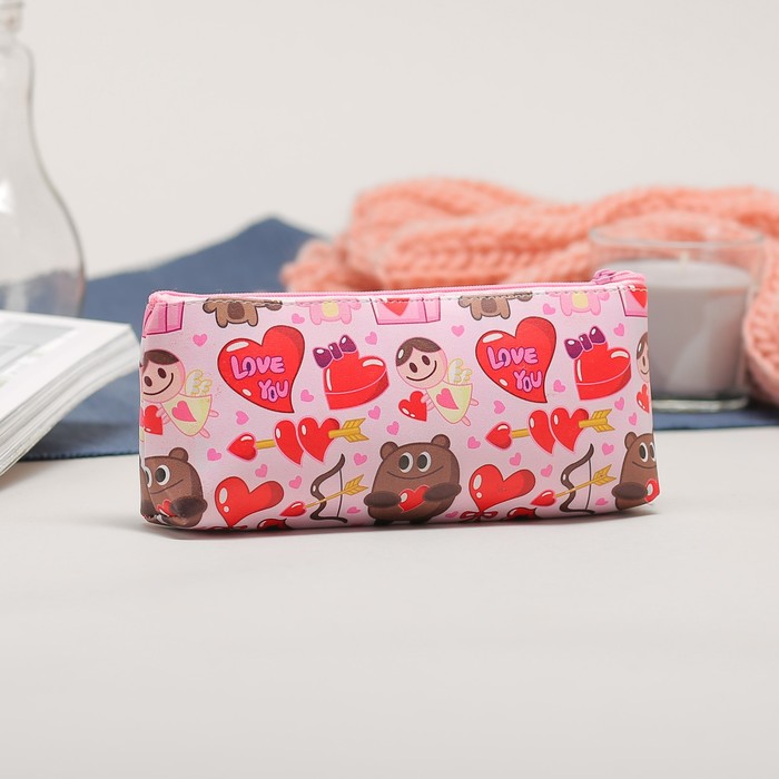 Косметичка-футляр на молнии, 1 отдел, цвет белый