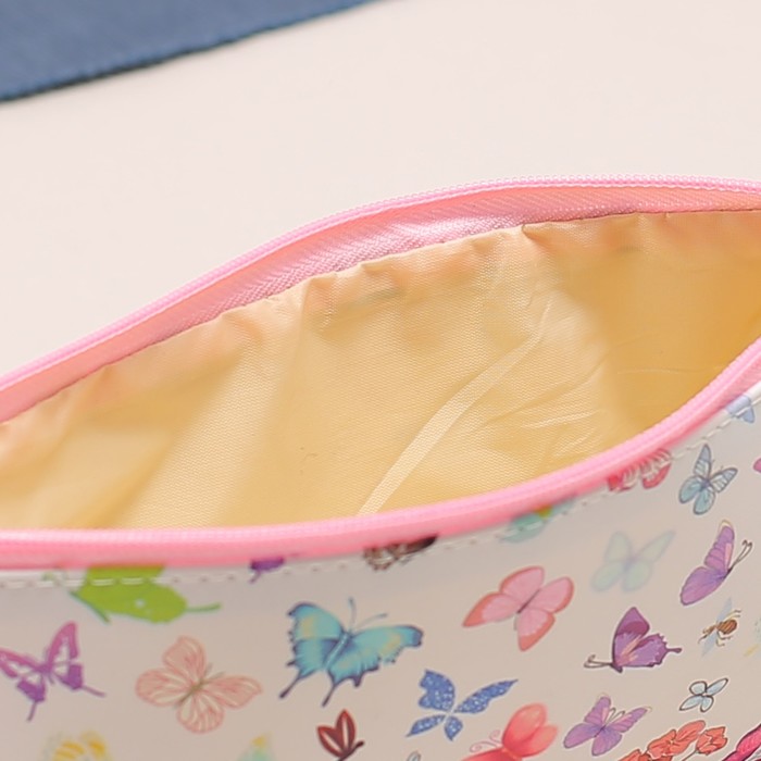 Косметичка-футляр на молнии, 1 отдел, цвет белый