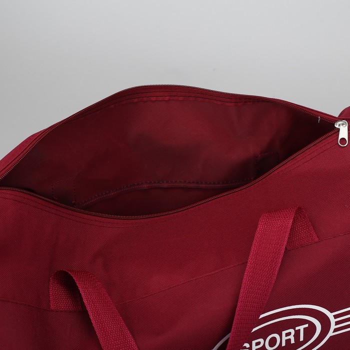 Сумка спорт Полосы, 43*20*24см, 1 отд на молнии, длин ремень, бордовый