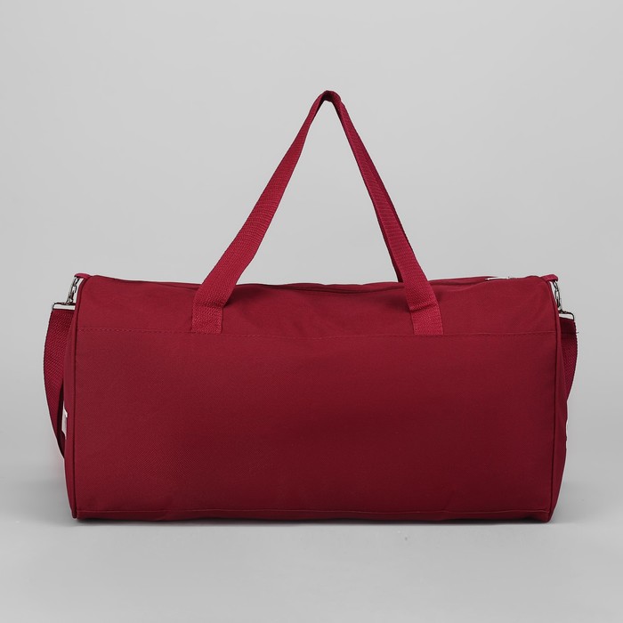 Сумка спорт Полосы, 48*22*25см, 1 отд на молнии, длин ремень, бордовый