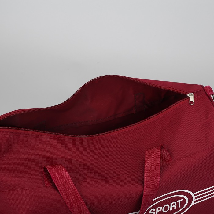 Сумка спорт Полосы, 48*22*25см, 1 отд на молнии, длин ремень, бордовый
