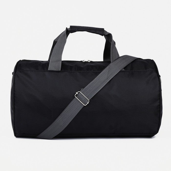 фото Сумка спортивная на молнии, длинный ремень, цвет чёрный