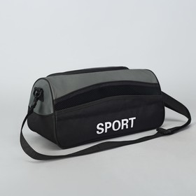 Сумка спортивная на молнии, наружный карман, длинный ремень, цвет чёрный Ош