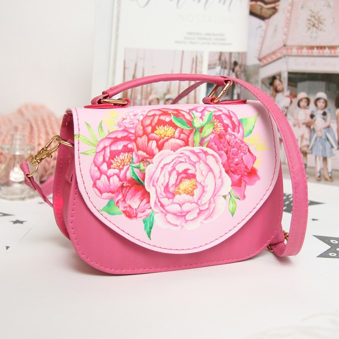 Сумочка детская "Пионы", 16 х 12 х 6,5 см