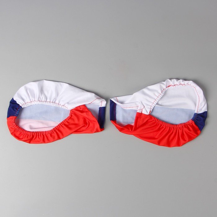 Набор чехлов на автомобильные зеркала из 2 шт., триколор, полиэстер, 22х12 см