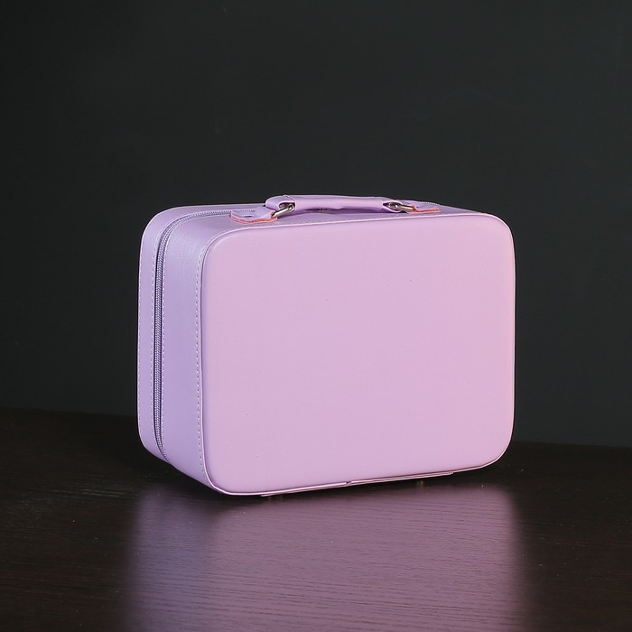 Набор косметичек 2 в 1, отдел на молнии, зеркало, цвет сиреневый