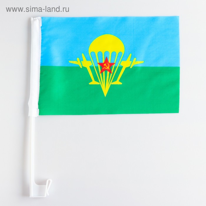   Сима-Ленд Флаг ВДВ 30х20 см, набор 12 шт, штоком для машины, полиэстер