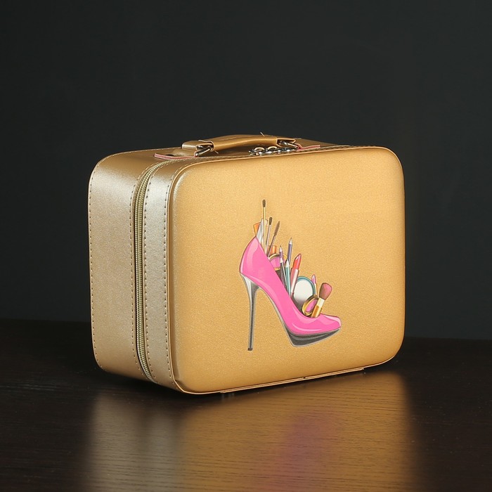 Набор косметичек 2 в 1, отдел на молнии, зеркало, цвет жёлтый