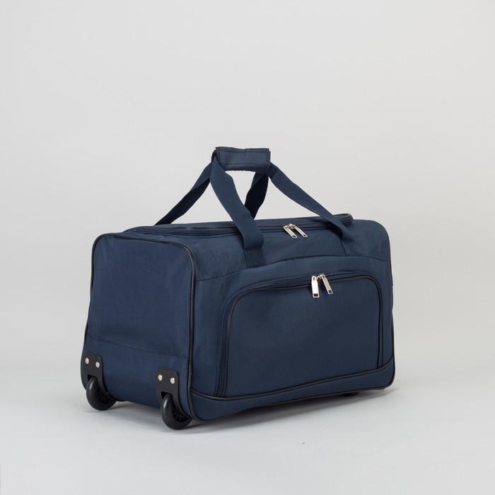 Сумка дорожная на колёсах, 1 отдел, наружный карман, цвет синий