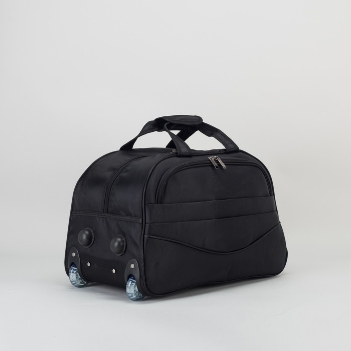 Сумка дорожная на колёсах, 1 отдел, наружный карман, цвет чёрный
