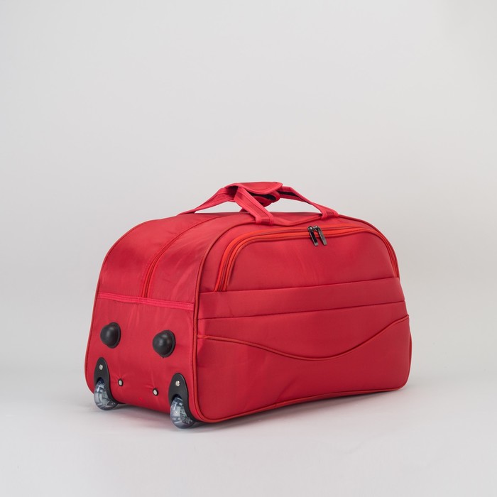 Сумка дорожная на колёсах, 1 отдел, наружный карман, цвет красный