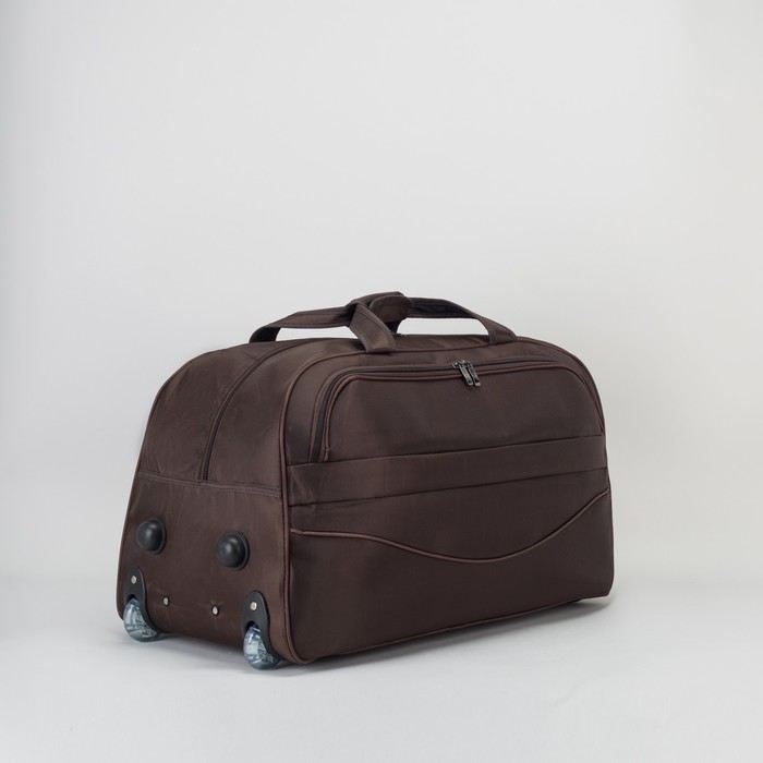 Сумка дорожная на колёсах, 1 отдел, наружный карман, цвет коричневый