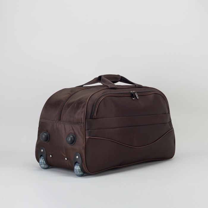 Сумка дорожная на колёсах, 1 отдел, наружный карман, цвет коричневый