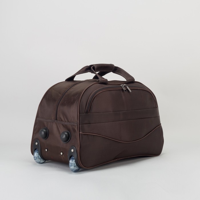Сумка дорожная на колёсах, 1 отдел, наружный карман, цвет коричневый