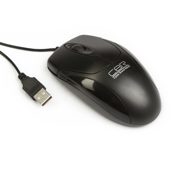 Мышь CBR CM 302, 1200 dpi, оптика, бесшумное нажатие, провод 1.25 метра, USB, черная