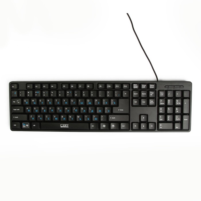 Клавиатура CBR KB 108, 104 клавиши перекл. языка 1 кнопкой, USB, черная