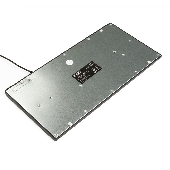 Клавиатура CBR KB 175, металлическое дно, мультимедиа, 87 кнопок + 10 доп., USB, черная