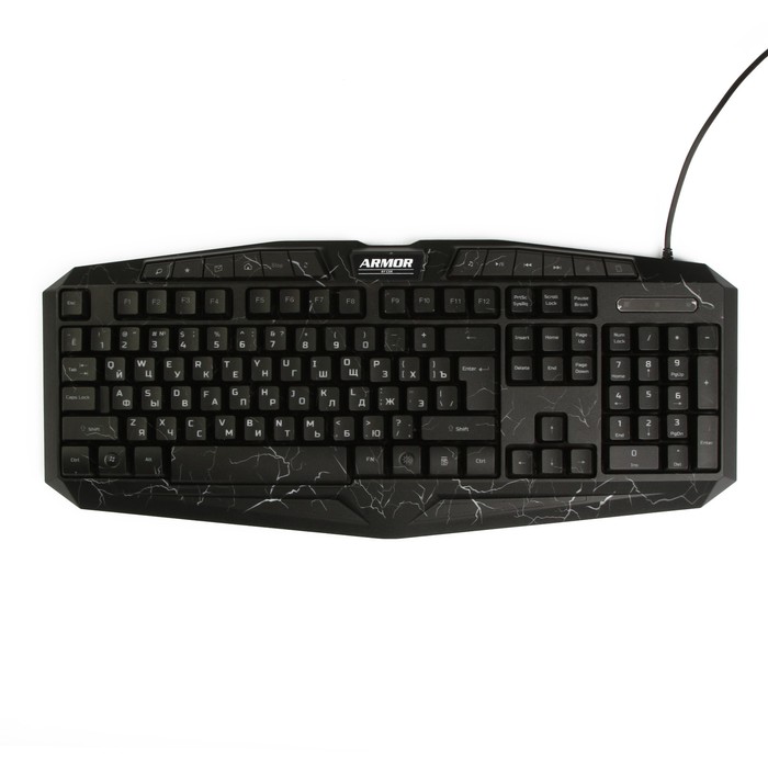 Клавиатура игровая CBR KB 870 Armor, 103 стандартных клавиши + 13 доп., 3 цвета, USB