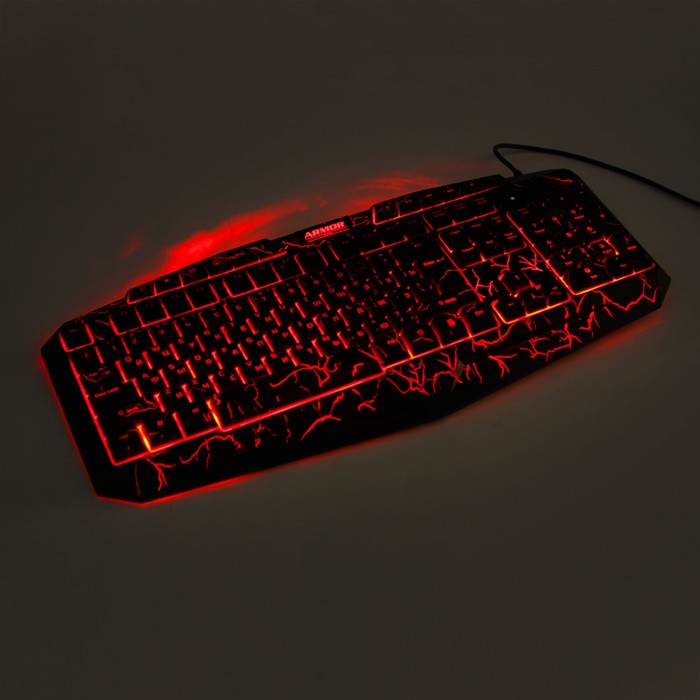 Клавиатура игровая CBR KB 870 Armor, 103 стандартных клавиши + 13 доп., 3 цвета, USB