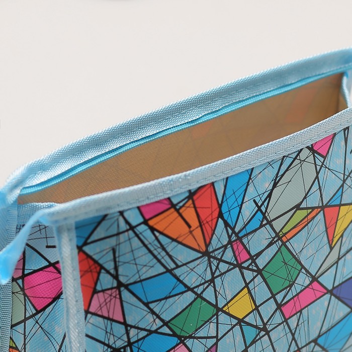 Косметичка треугольная на молнии, 1 отдел, цвет голубой