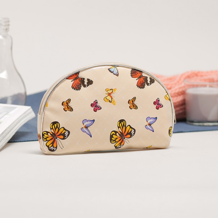 Набор косметичек 5 в 1, отдел на молнии, цвет бежевый