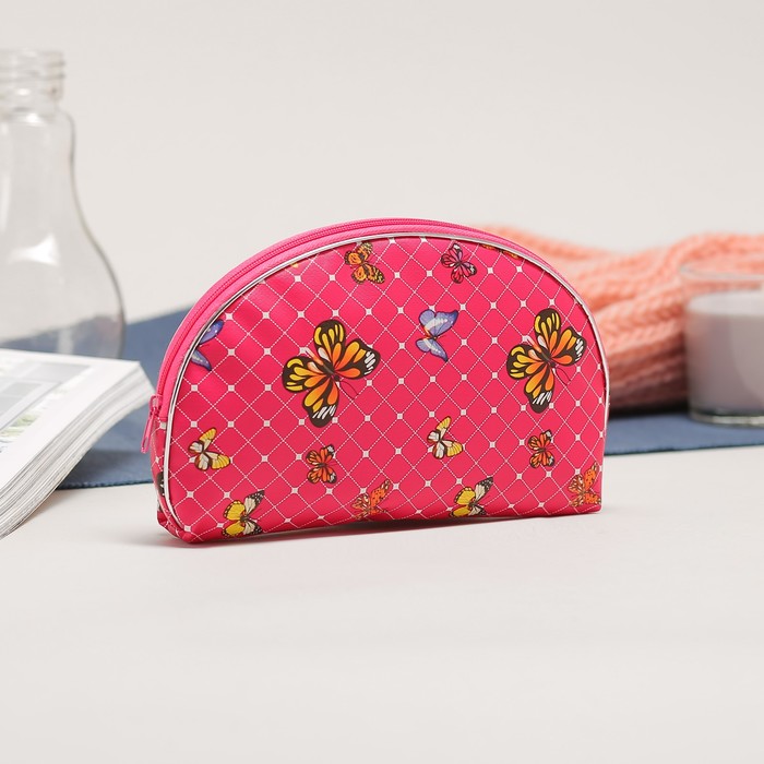 Набор косметичек 5 в 1, отдел на молнии, цвет малиновый