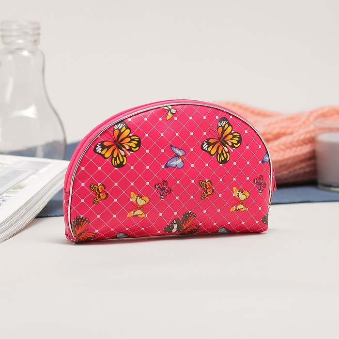 Набор косметичек 5 в 1, отдел на молнии, цвет малиновый