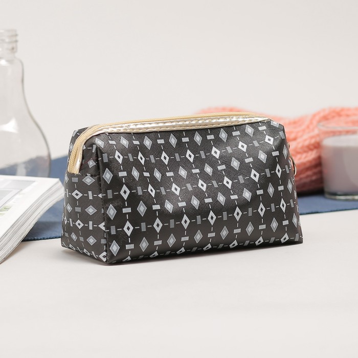 Косметичка дорожная, 1 отдел, ручка, цвет чёрный